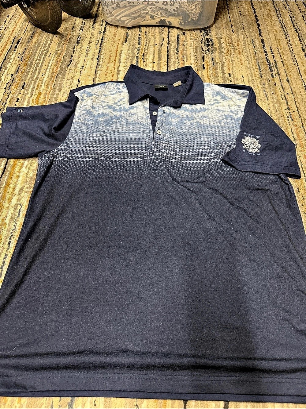 Whistling Straits
Greg Norman Men's Abstract Polo Blue Size Large Like New